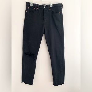 Levi’s premium Wedgie black denim jeans